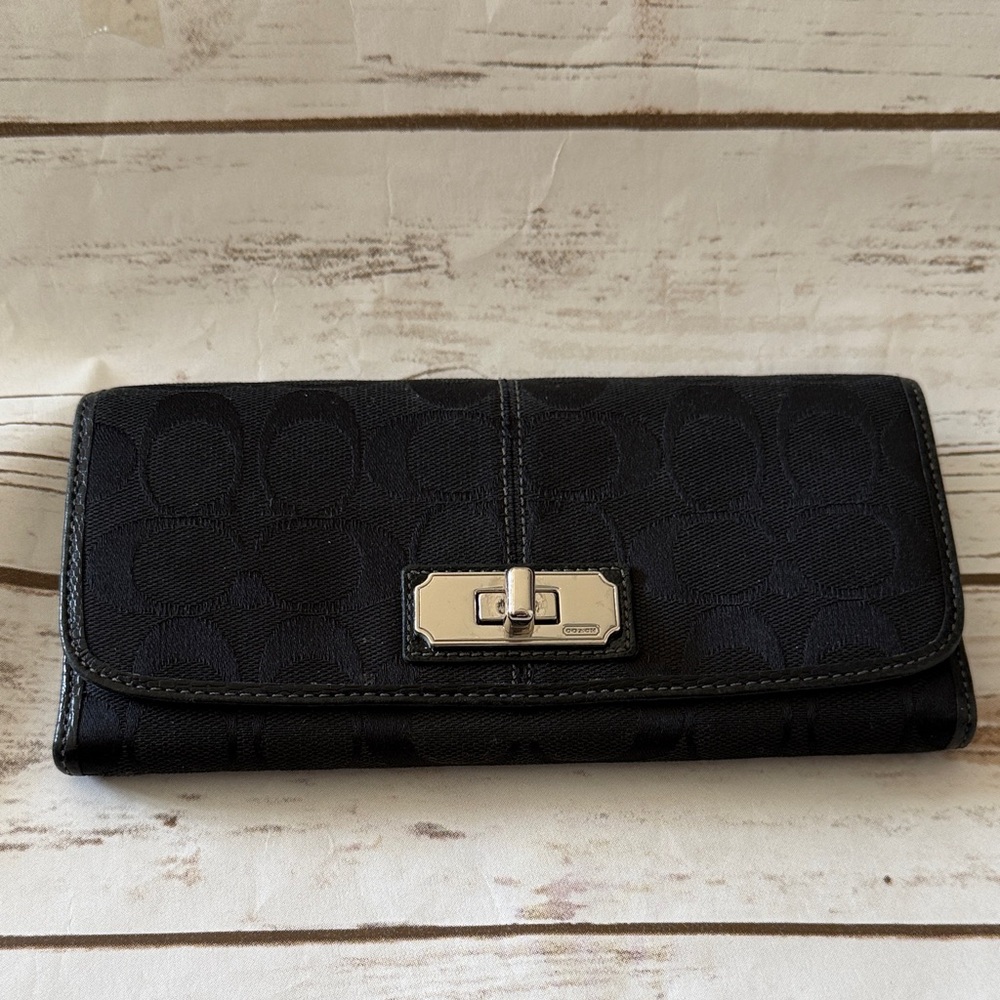 Coach Black Monogram Wallet